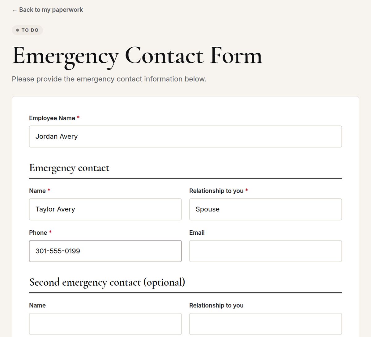 A form with fields and the Save and finish later button