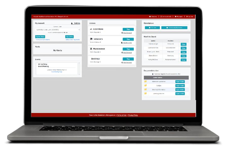 My Blackstone online portal on a laptop